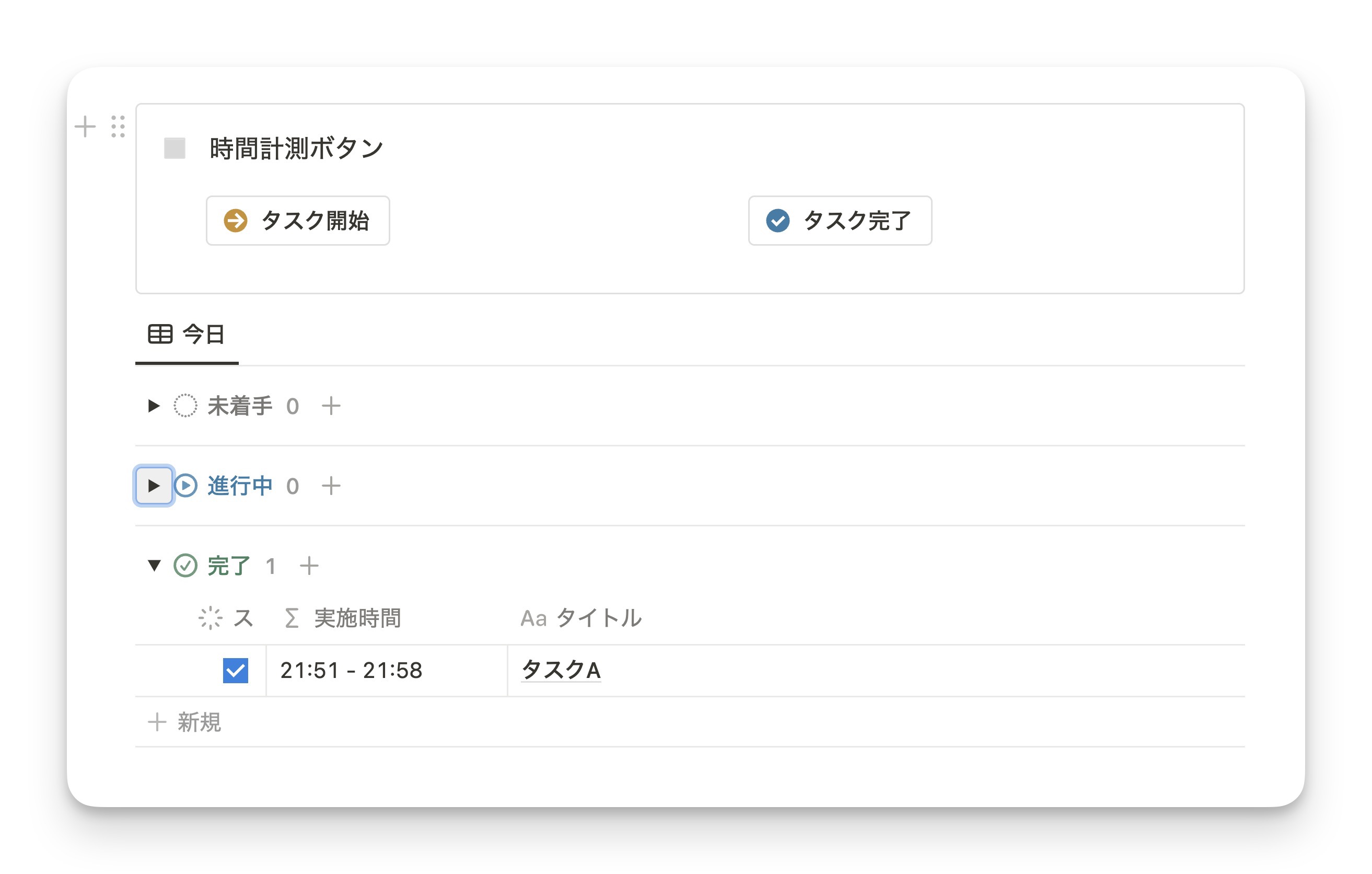 タスクの所要時間を計測することが可能に