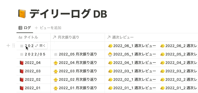 前の月のデータを複製して、新しいデータを作っているようす