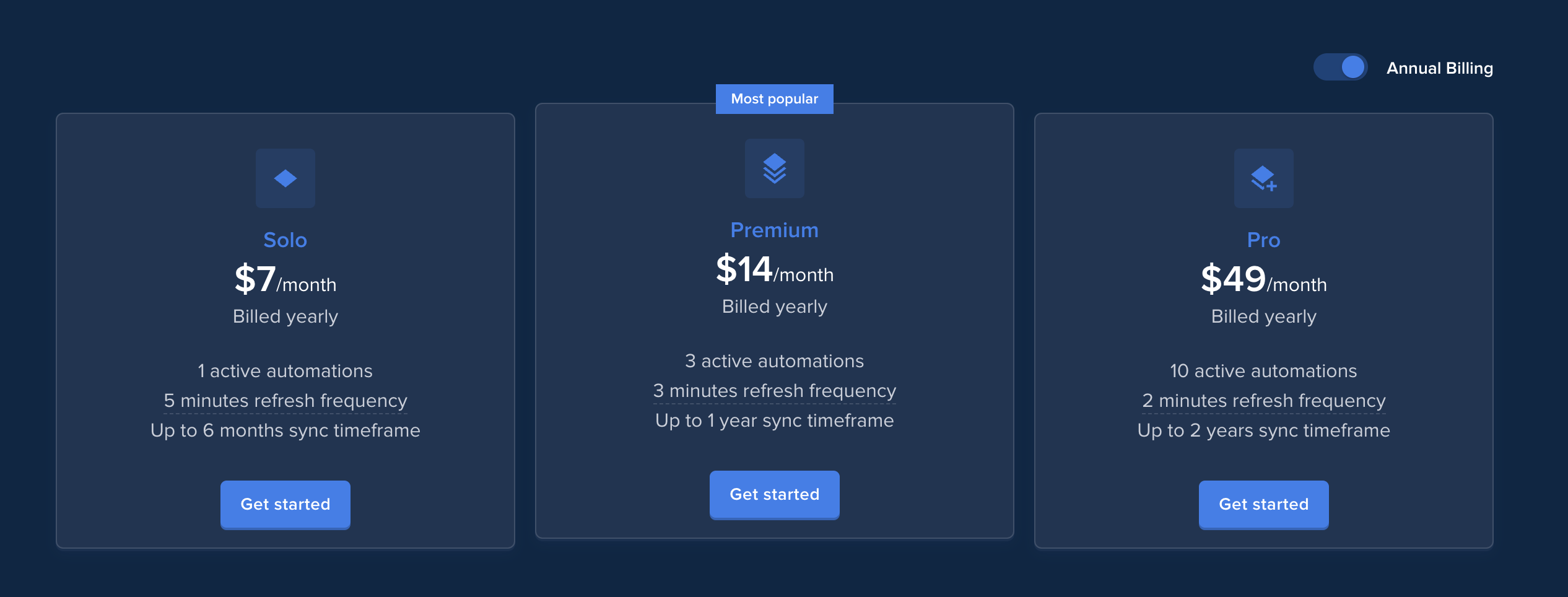 Notion Automations には3種類の料金プランがある