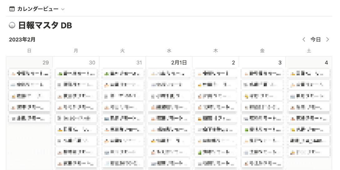 実際に使用している日報のデータベース