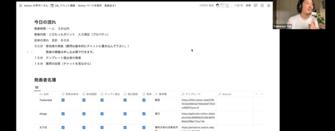 総括中のNotion 大学学長