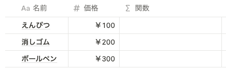 説明用のデータベース