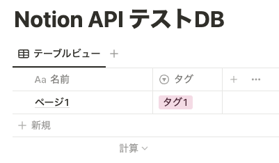 テスト用 DB