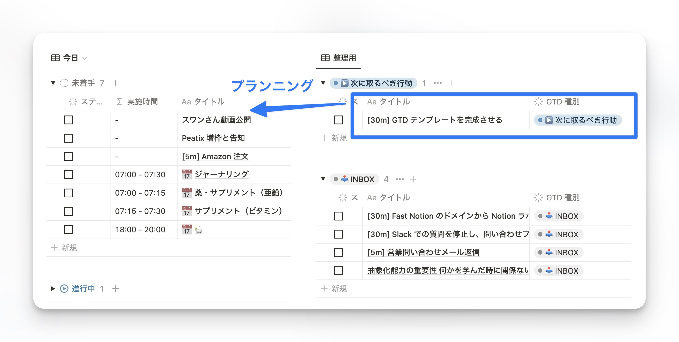 筆者が実際に使用しているタスク管理のデータベース