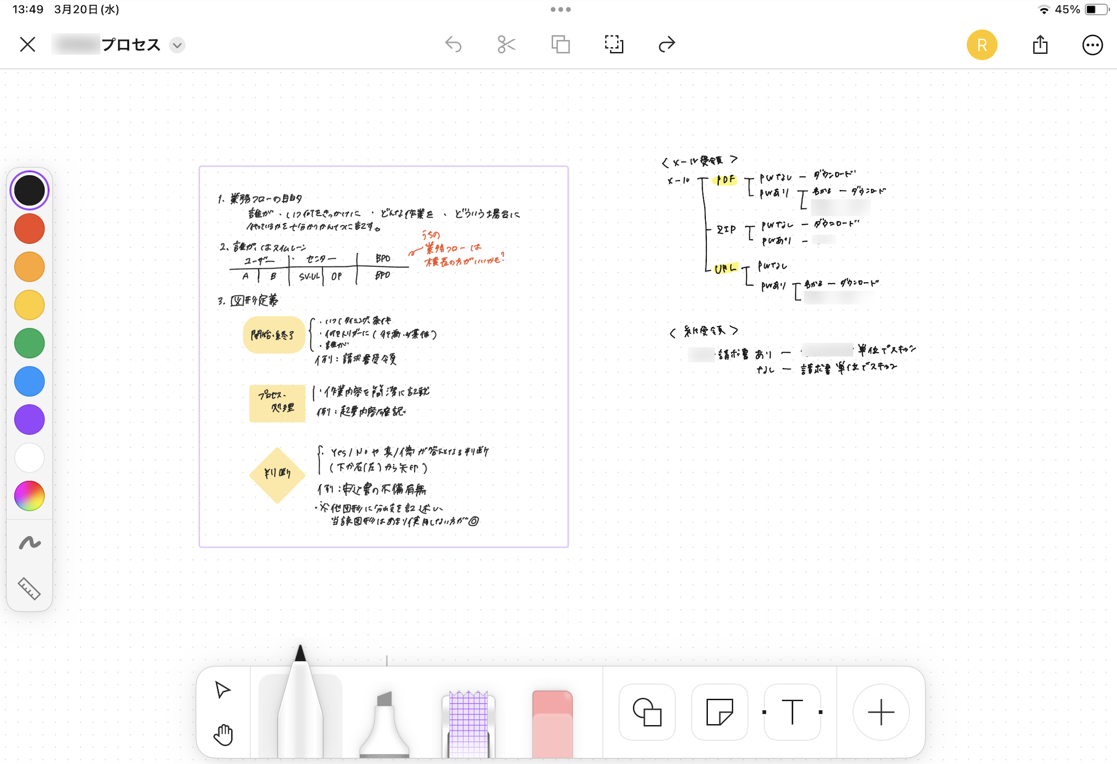 iPad 版アプリでの FigJam 使用イメージ