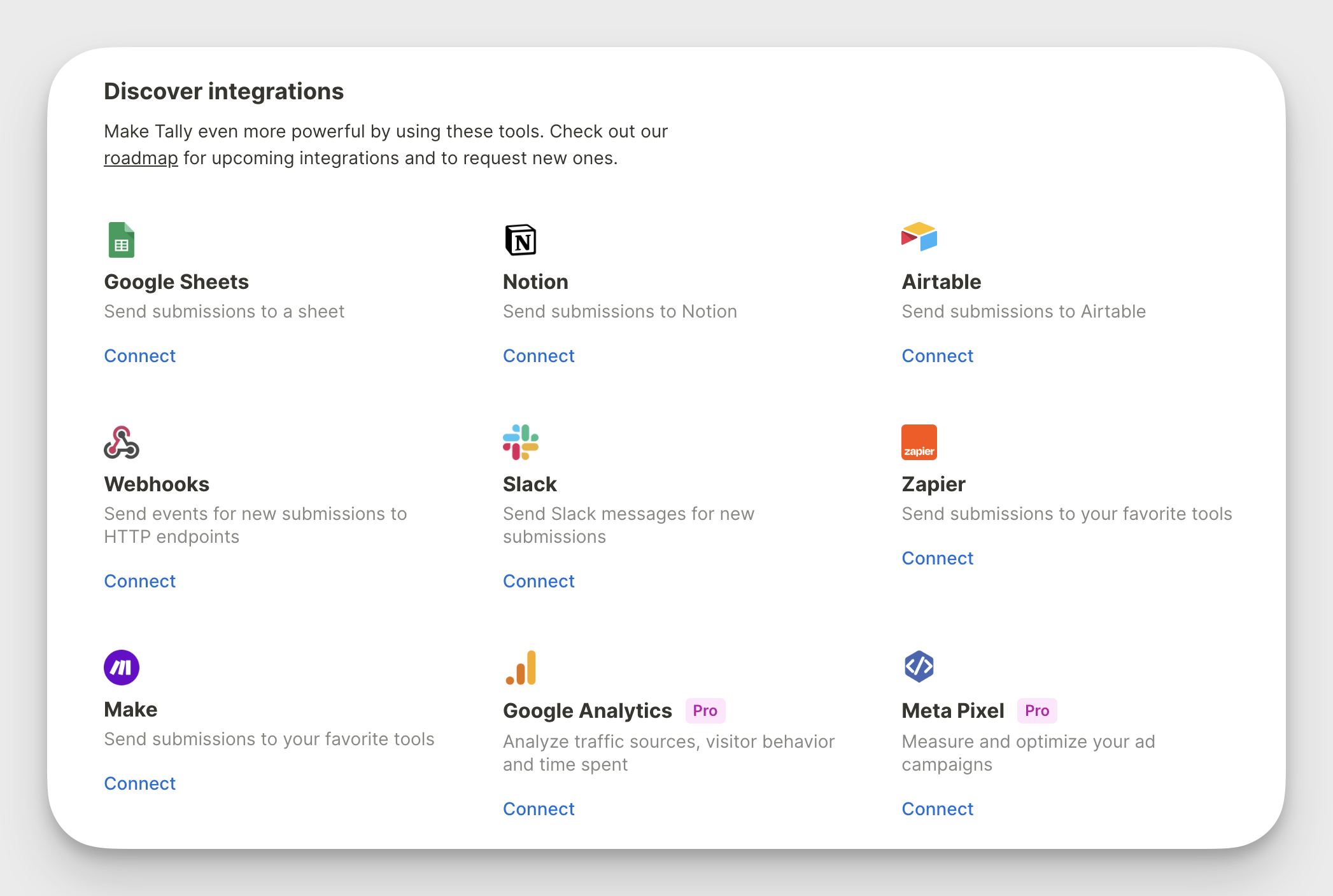 標準機能で Notion を含めたさまざまなツールとの接続が可能