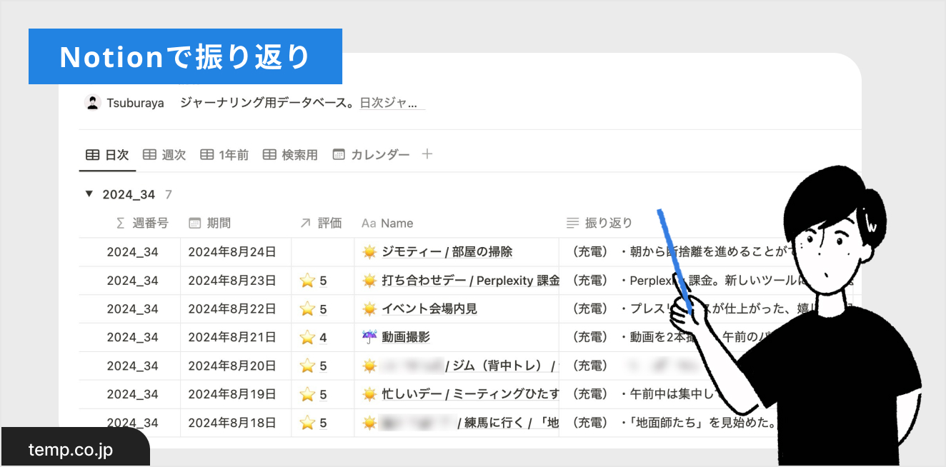 Notionで日記を書いて振り返る