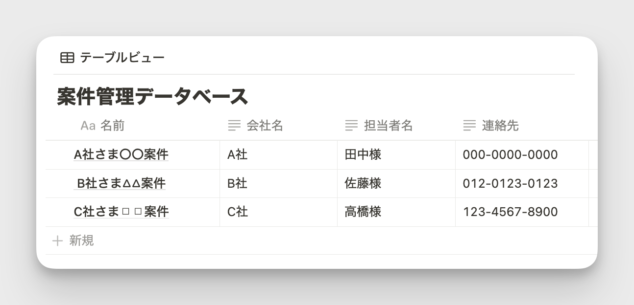 案件カードを作成