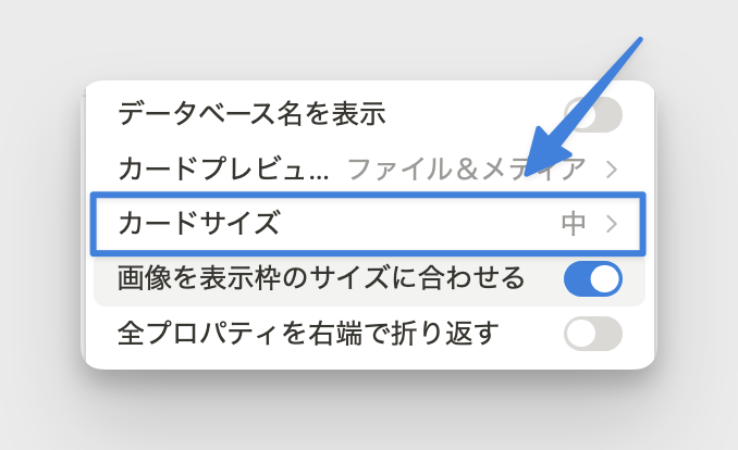 カードそのものの大きさは3種類から選択